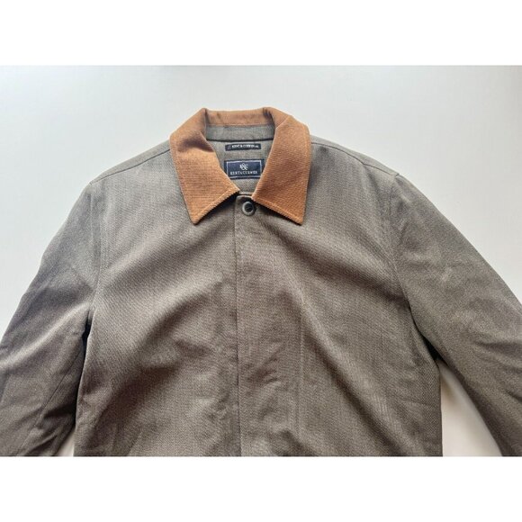 Men's KENT & CURWEN Loro Pia Green Wool Quilted Barn Coat Jacket, Size M - Picture 4 of 16